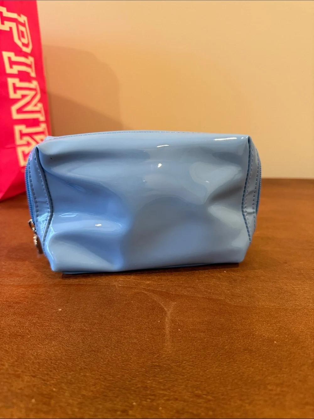 Summer Fridays Glossy Sky Blue Vinyl Cosmetic Pouch
